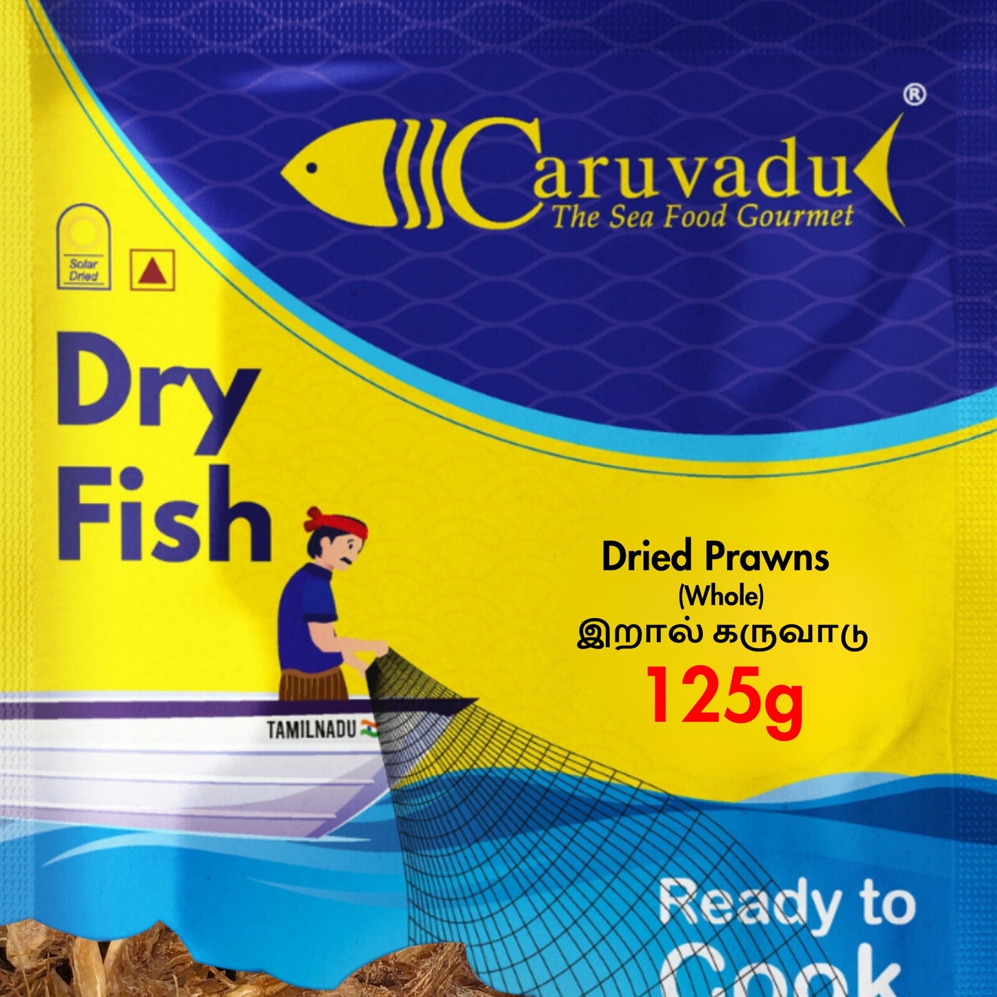 Dried Prawns - Headless Sun-dried prawns retaining their shells, offering a crunchy texture and intense seafood taste.