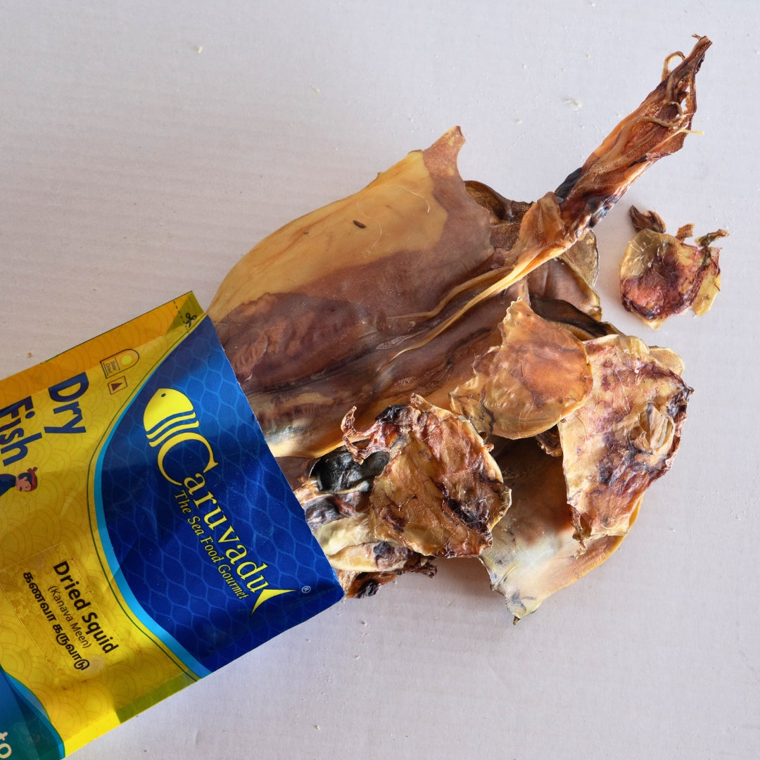 Boneless dried squid, sun-dried to perfection, offering a chewy texture and rich seafood flavor.