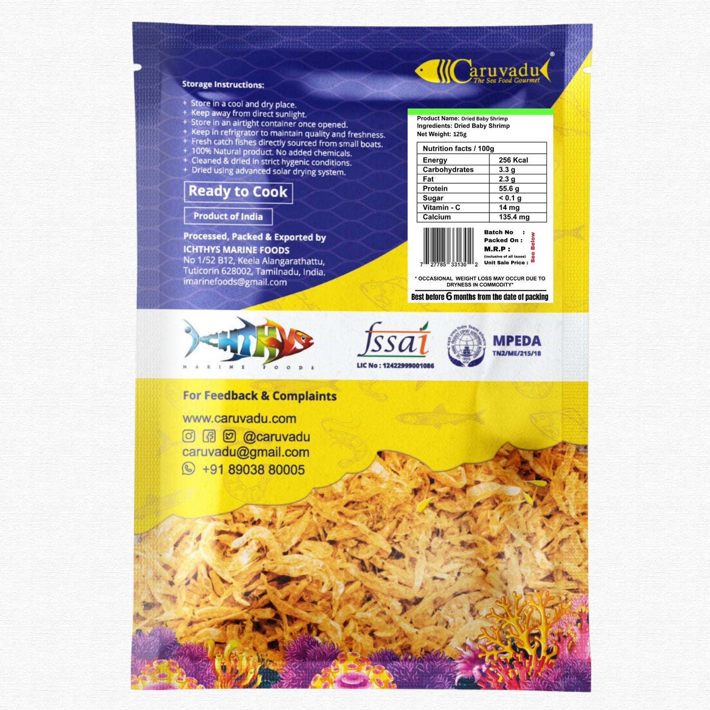 Dried Baby Shrimps- | Tiny sun-dried baby shrimps, perfect for enhancing the umami flavor in various dishes.
