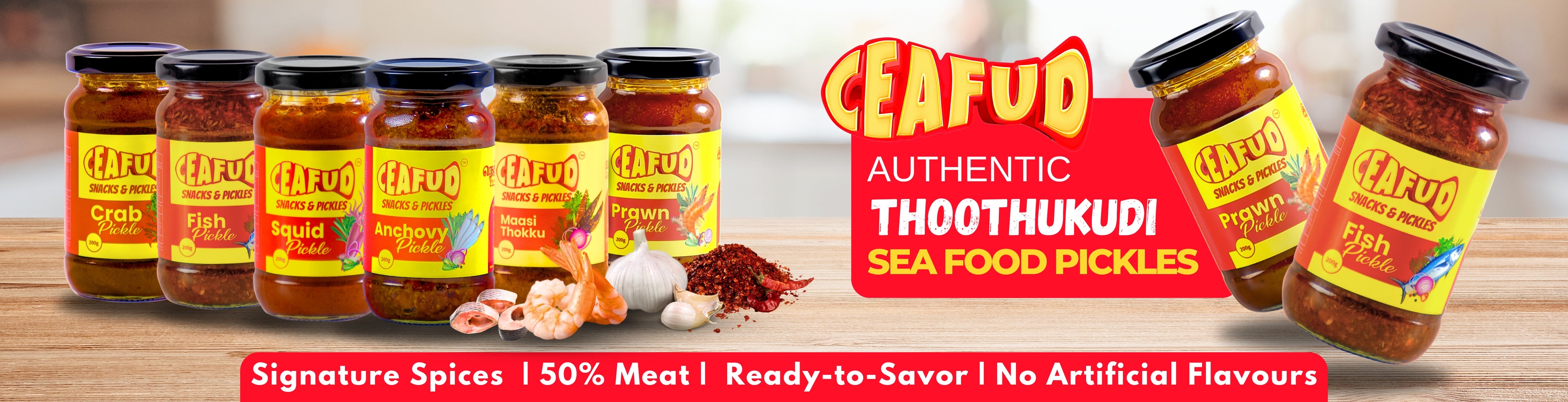 CEAFUD | Authentic Thoothukudi Ceafud Pickles | The True Taste of the Coast, Now in a Pickle | Bringing the Ocean’s Boldest Flavors to Your Plate | Thoothukudi Karuvadu & Prawn Pickles