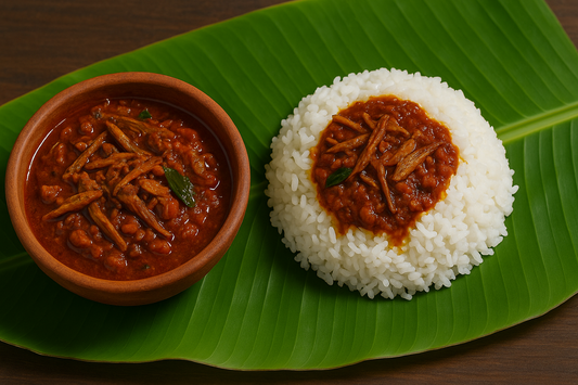 Thoothukudi-Style Karuvadu Kulambu (Dry Fish Curry with Nethili Karuvadu)