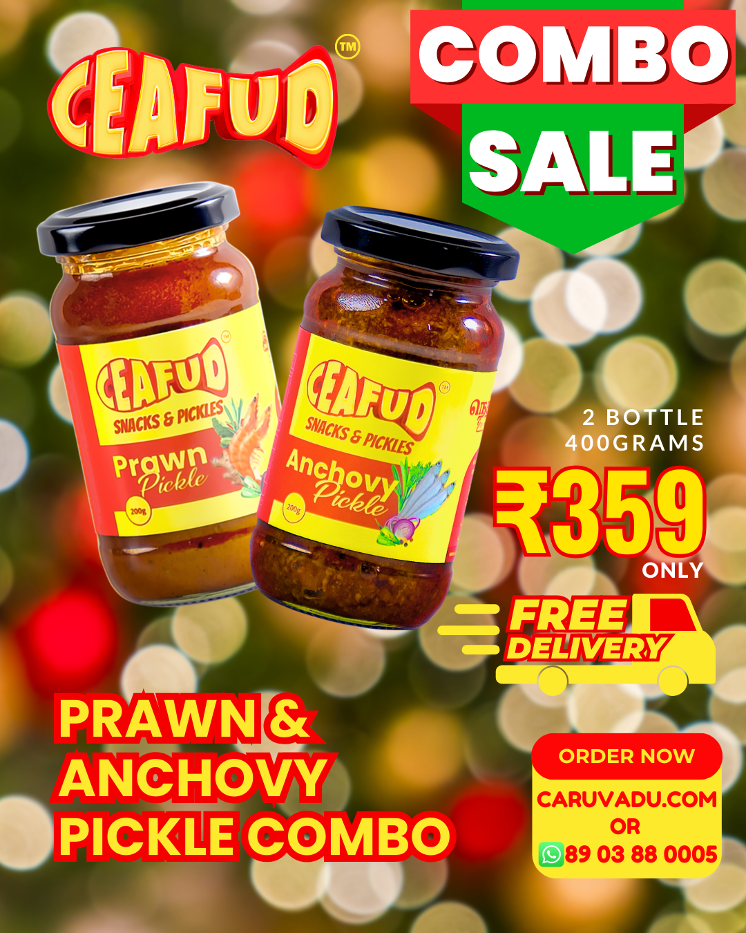 Prawn & Nethili (Anchovy) Pickle Combo