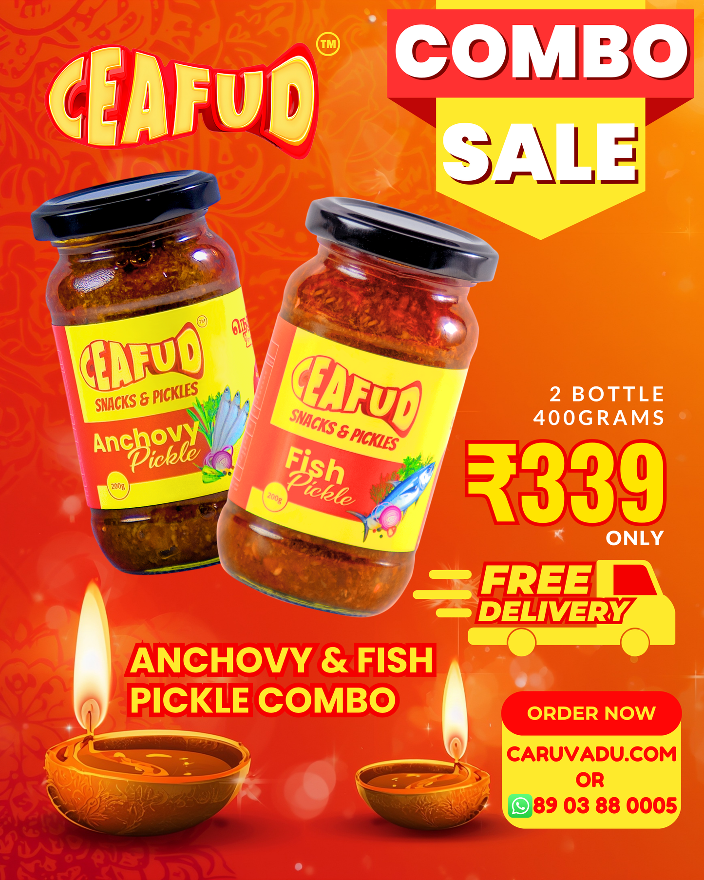 Nethili (Anchovy) & Fish Pickle Combo